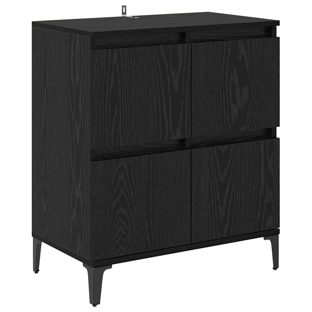 vidaXL Παραδοσιακά Πλευρικά Έπιπλα 2 pcs Μαύρη Οξυά 60 x 35 x 70 cm