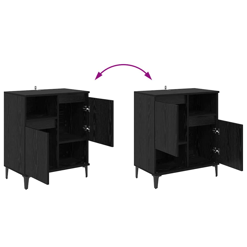 vidaXL Παραδοσιακά Πλευρικά Έπιπλα 3 pcs Μαύρη Οξυά 60 x 35 x 70 cm