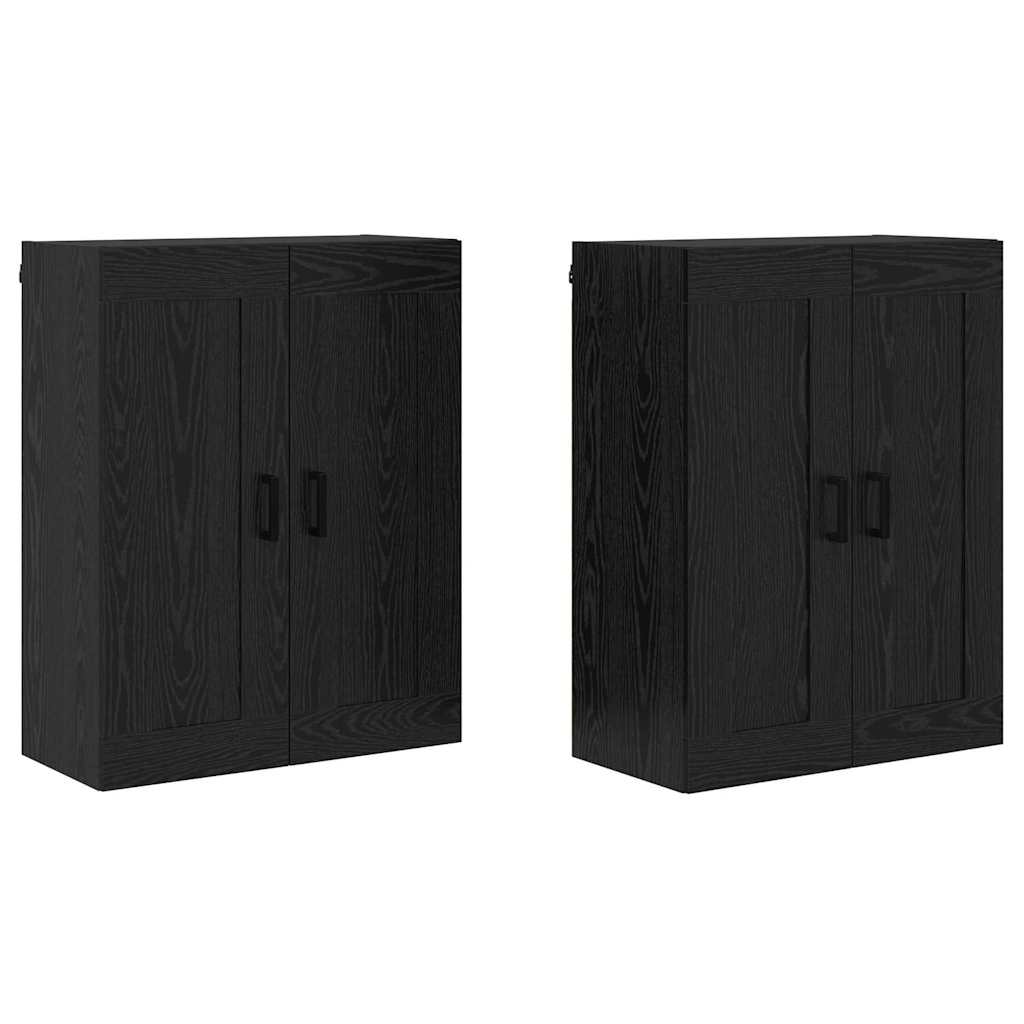 vidaXL Ντουλάπα τοίχου Επιτοίχιο 2 pcs Μαύρη Οξυά 69,5 x 34 x 90 εκ.