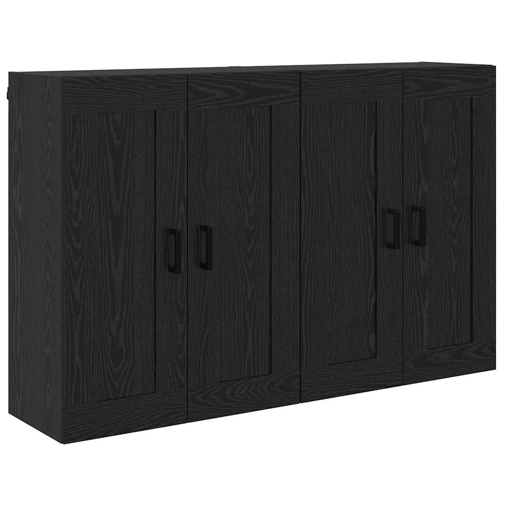 vidaXL Ντουλάπα τοίχου Επιτοίχιο 2 pcs Μαύρη Οξυά 69,5 x 34 x 90 εκ.