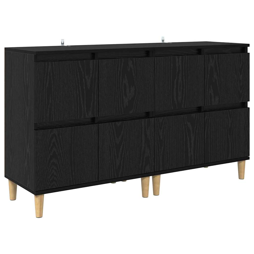 vidaXL Παραδοσιακά Πλευρικά Έπιπλα 2 pcs Μαύρη Οξυά 60 x 35 x 70 cm
