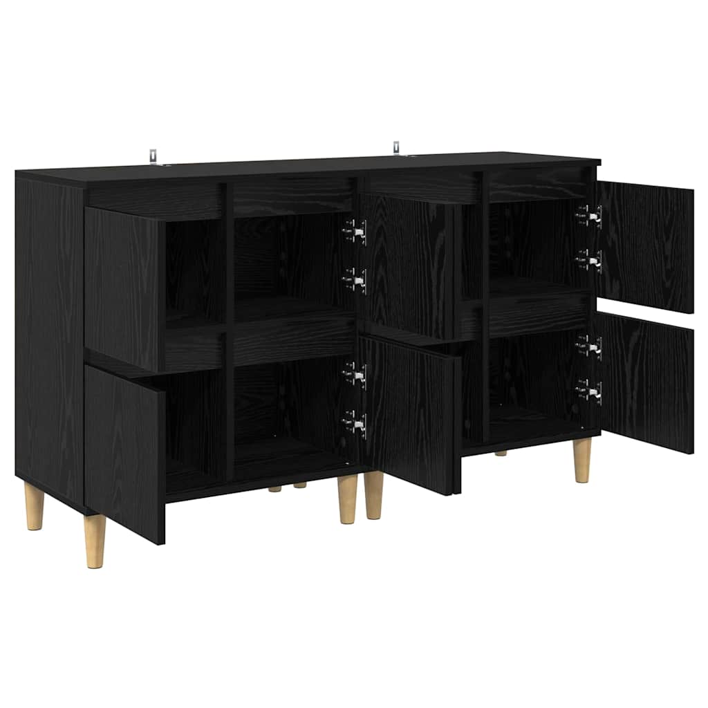 vidaXL Παραδοσιακά Πλευρικά Έπιπλα 2 pcs Μαύρη Οξυά 60 x 35 x 70 cm