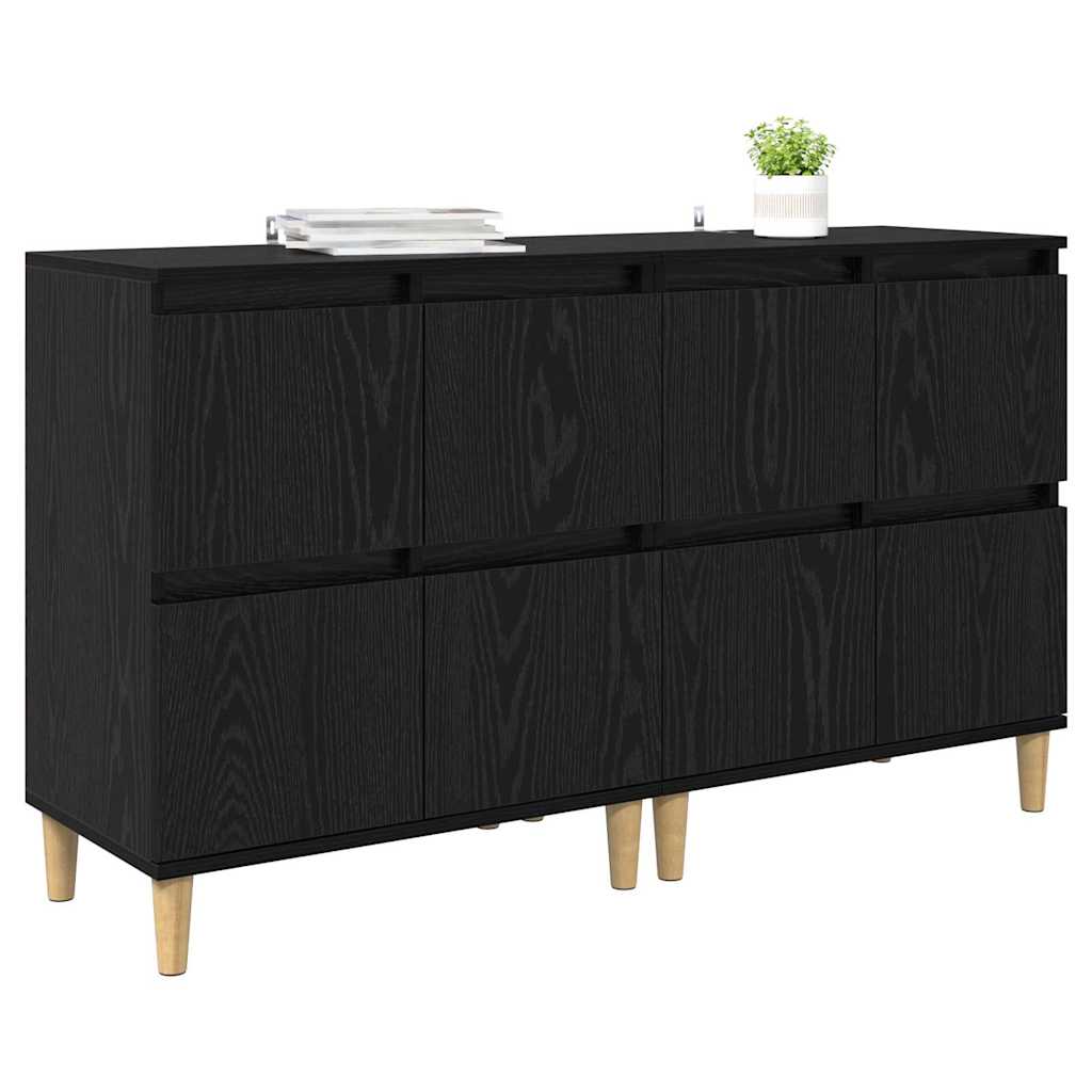 vidaXL Παραδοσιακά Πλευρικά Έπιπλα 2 pcs Μαύρη Οξυά 60 x 35 x 70 cm