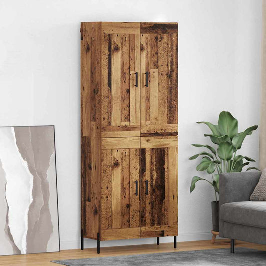 vidaXL Highboard 2 τμχ. Παλιό Ξύλο 69,5 x 34 x 180 εκ.