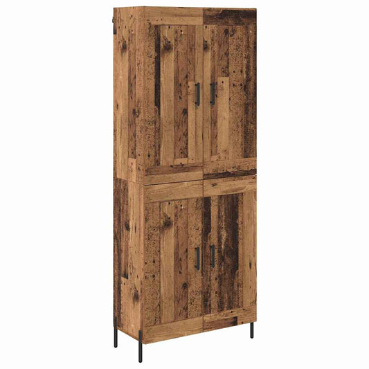 vidaXL Highboard 2 τμχ. Παλιό Ξύλο 69,5 x 34 x 180 εκ.