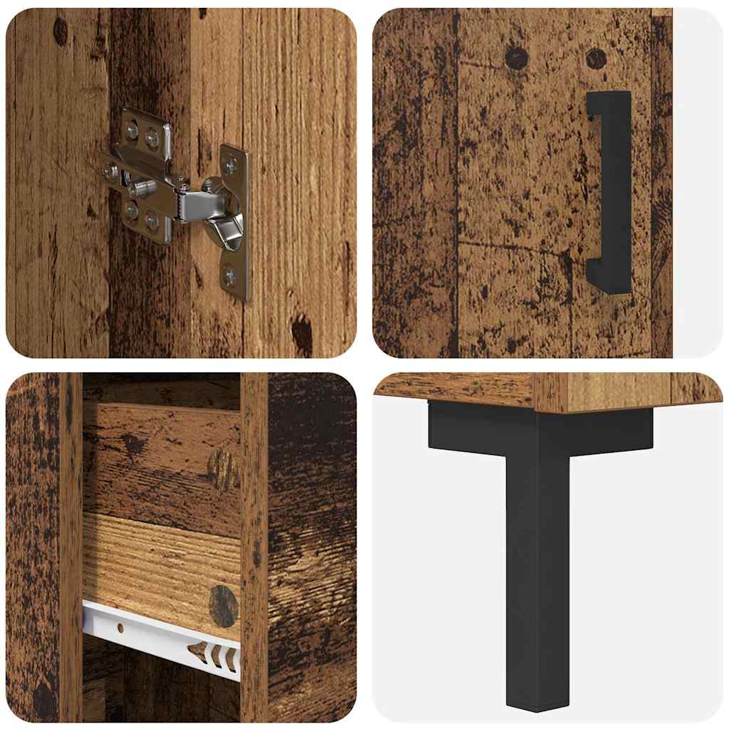 vidaXL Highboard Παλιό Ξύλο 34,5 x 34 x 180 εκ. Επεξεργασμένο ξύλο