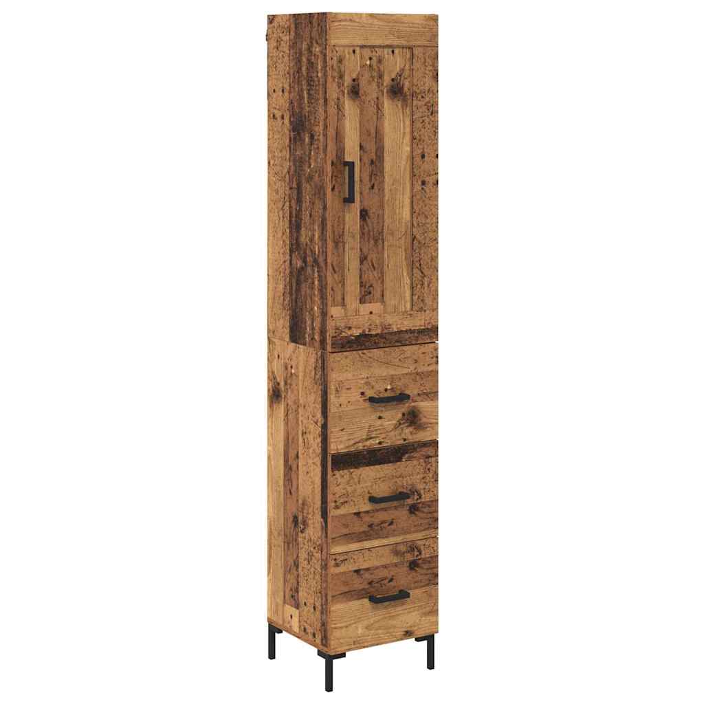 vidaXL Highboard Παλιό Ξύλο 34,5 x 34 x 180 εκ. Επεξεργασμένο ξύλο