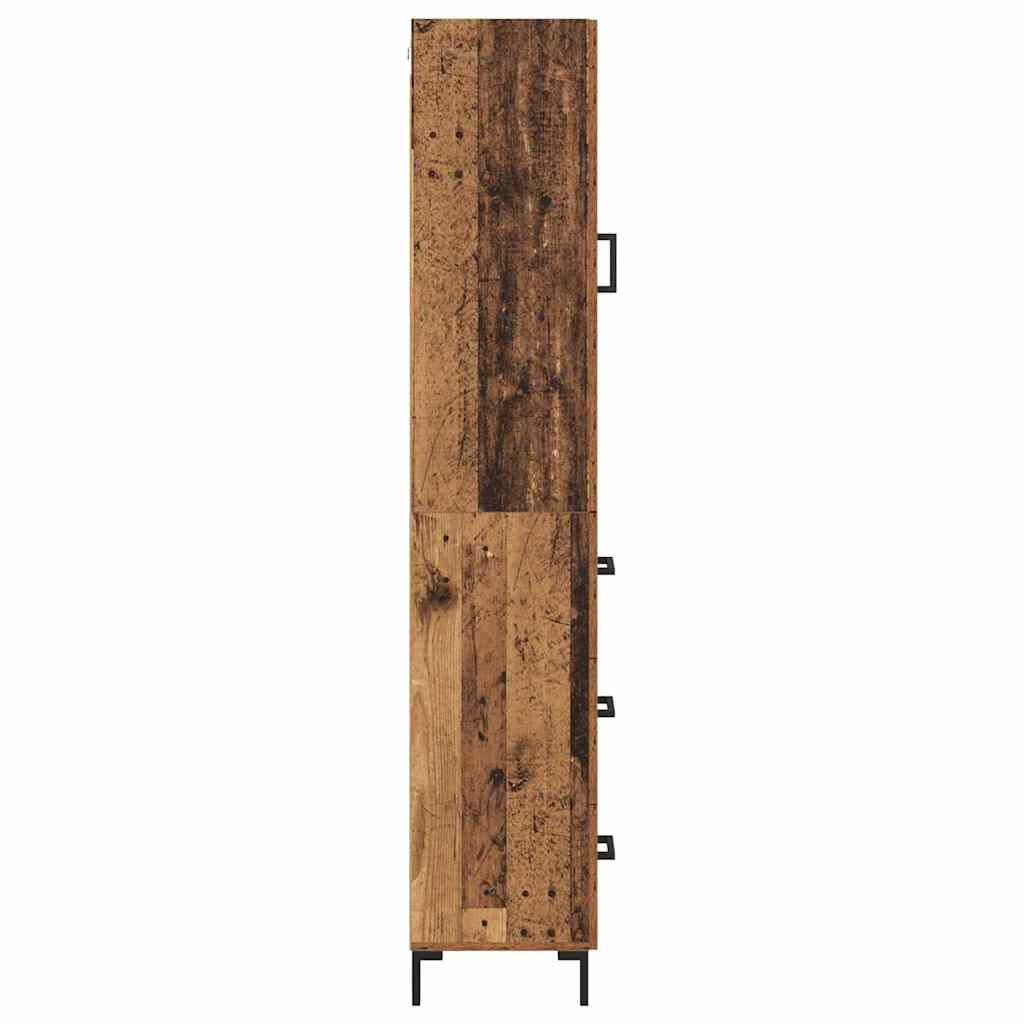 vidaXL Highboard Παλιό Ξύλο 34,5 x 34 x 180 εκ. Επεξεργασμένο ξύλο