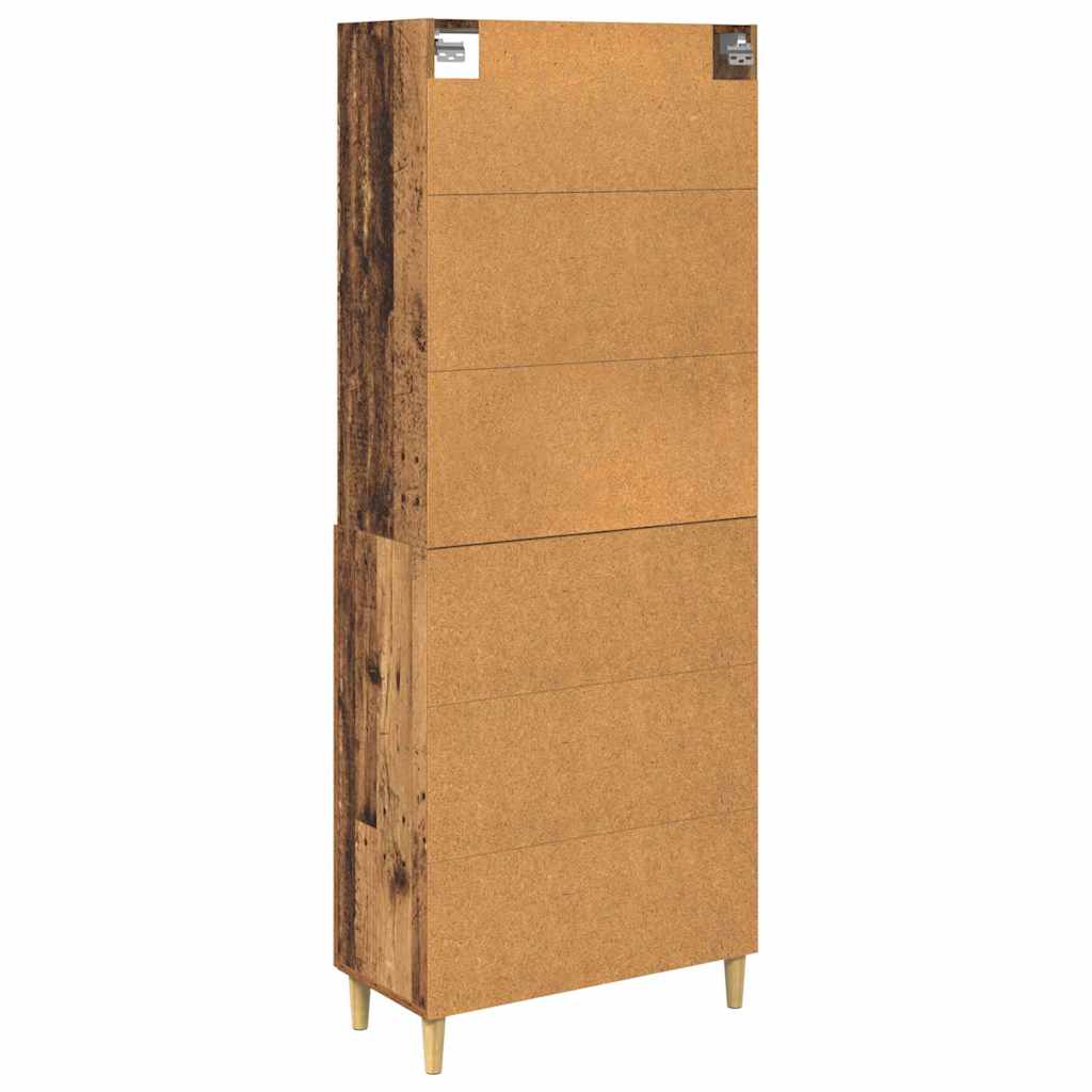 vidaXL Highboard Παλιό Ξύλο 69,5 x 32,5 x 180 εκ Επεξεργασμένο ξύλο
