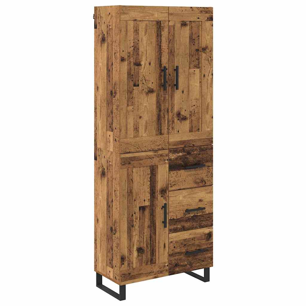 vidaXL Highboard Παλιό ξύλο 69,5 x 34 x 180 εκ. Επεξεργασμένο ξύλο