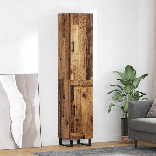 vidaXL Highboard Παλιό Ξύλο 34,5 x 34 x 180 εκ. Επεξεργασμένο Ξύλο