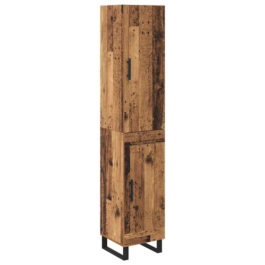 vidaXL Highboard Παλιό Ξύλο 34,5 x 34 x 180 εκ. Επεξεργασμένο Ξύλο