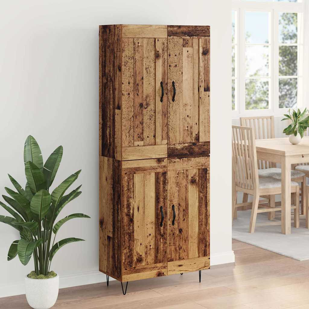 vidaXL Highboard Παλιό Ξύλο 69,5 x 34 x 180 εκ. Επεξεργασμένο Ξύλο