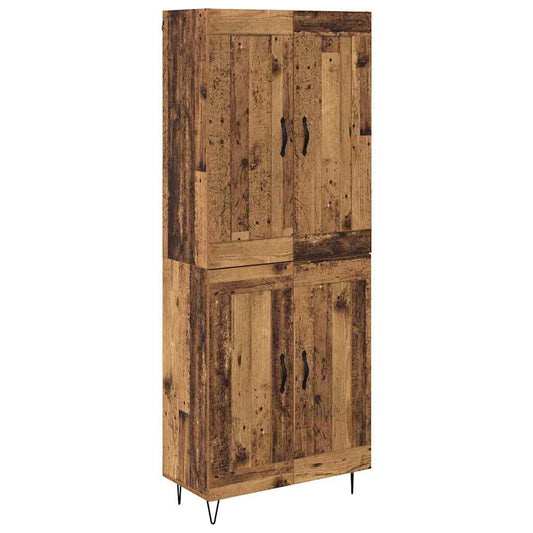 vidaXL Highboard Παλιό Ξύλο 69,5 x 34 x 180 εκ. Επεξεργασμένο Ξύλο