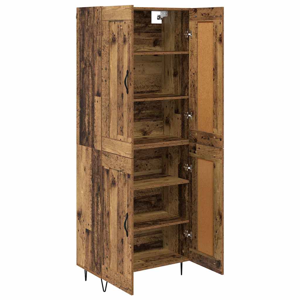 vidaXL Highboard Παλιό Ξύλο 69,5 x 34 x 180 εκ. Επεξεργασμένο Ξύλο