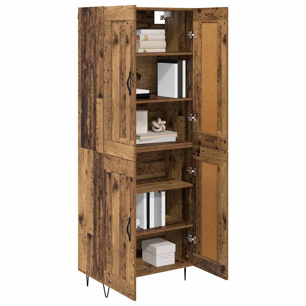 vidaXL Highboard Παλιό Ξύλο 69,5 x 34 x 180 εκ. Επεξεργασμένο Ξύλο