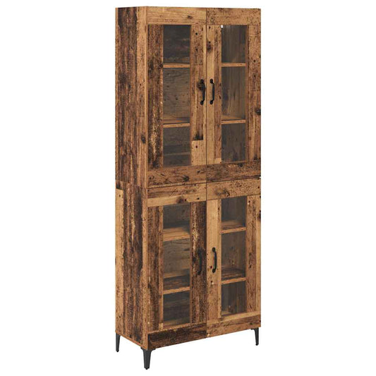 vidaXL Highboard Παλιό Ξύλο 69,5 x 34 x 180 εκ. Επεξεργασμένο ξύλο