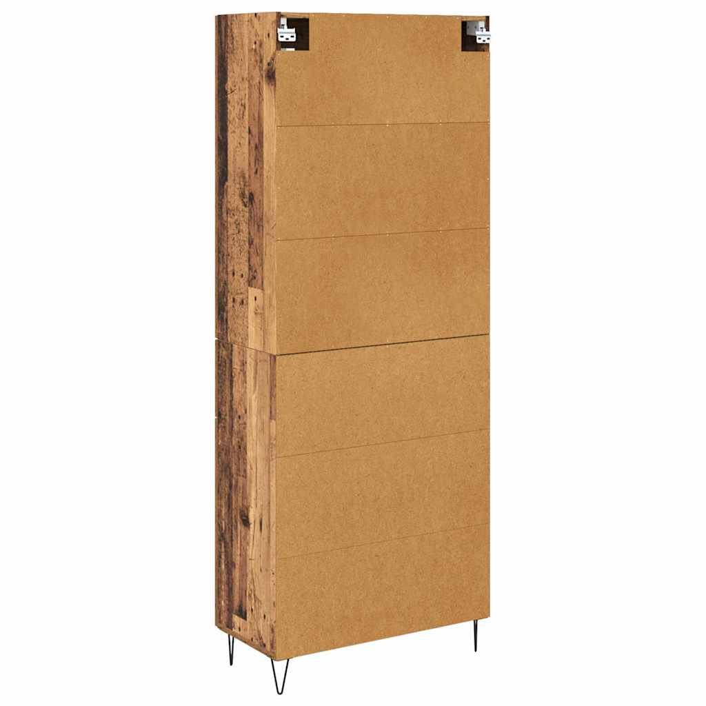 vidaXL Highboard Παλιό Ξύλο 69,5 x 34 x 180 εκ. Επεξεργασμένο Ξύλο