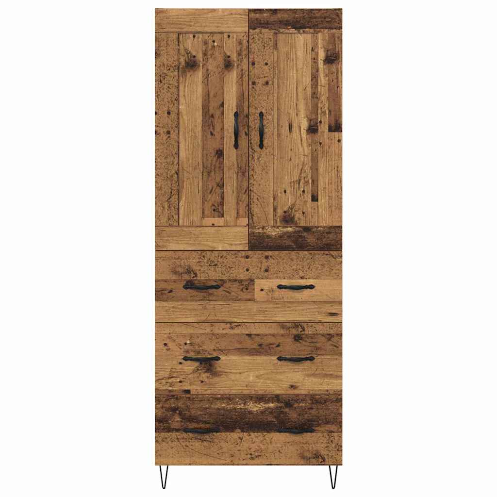 vidaXL Highboard Παλιό Ξύλο 69,5 x 34 x 180 εκ. Επεξεργασμένο Ξύλο