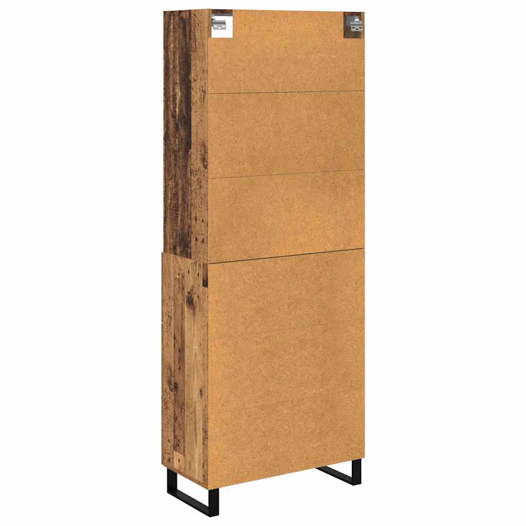 vidaXL Highboard με συρτάρι 2 pcs Παλιό ξύλο Επεξεργασμένο ξύλο