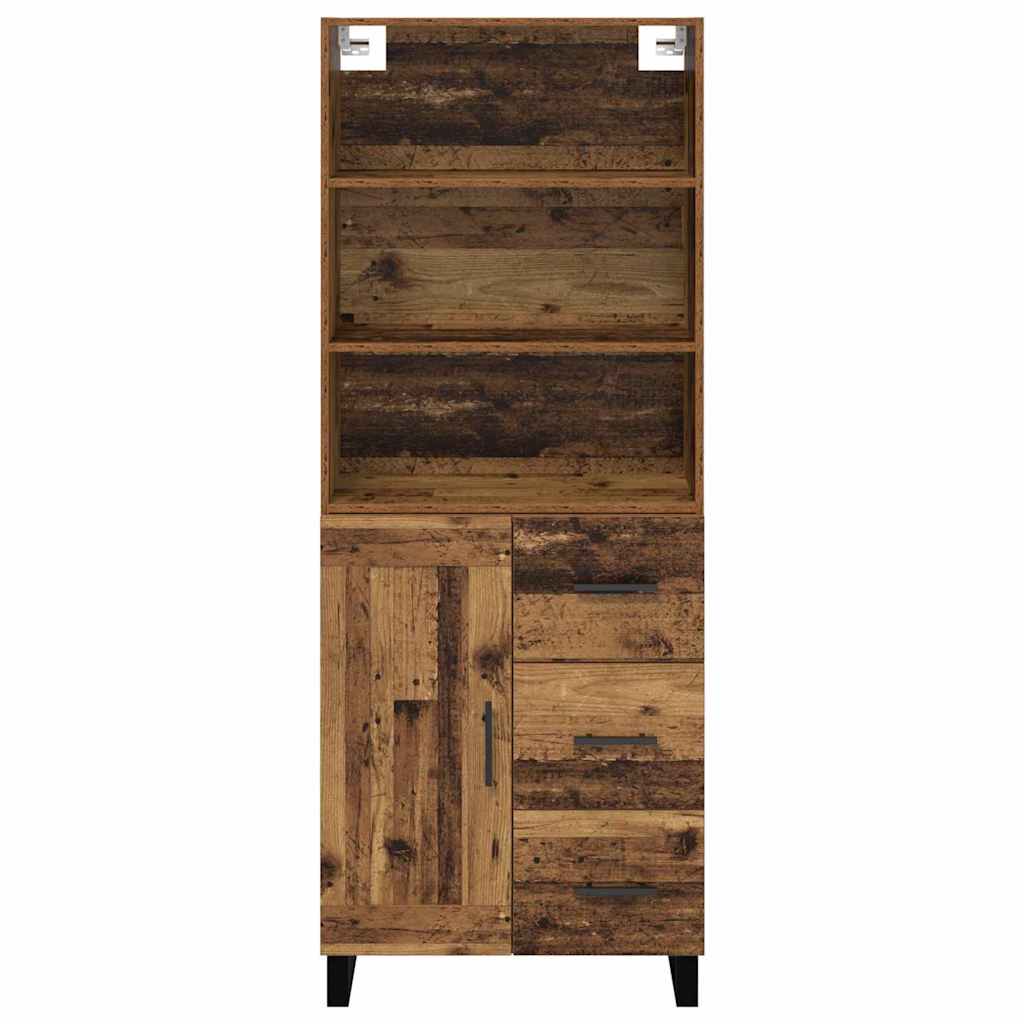 vidaXL Highboard με συρτάρι 2 pcs Παλιό ξύλο Επεξεργασμένο ξύλο