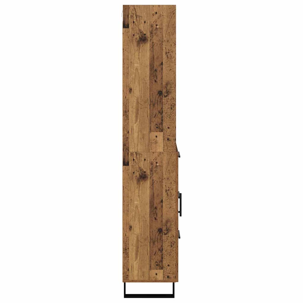 vidaXL Highboard με συρτάρι 2 pcs Παλιό ξύλο Επεξεργασμένο ξύλο