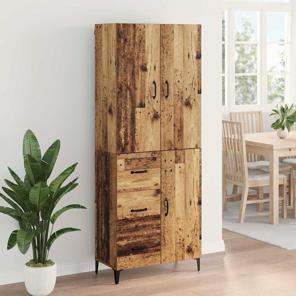 vidaXL Highboard Παλιό Ξύλο 69,5 x 34 x 180 εκ. Επεξεργασμένο ξύλο