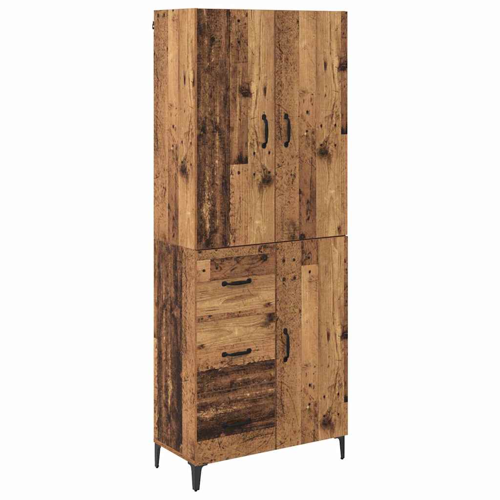 vidaXL Highboard Παλιό Ξύλο 69,5 x 34 x 180 εκ. Επεξεργασμένο ξύλο