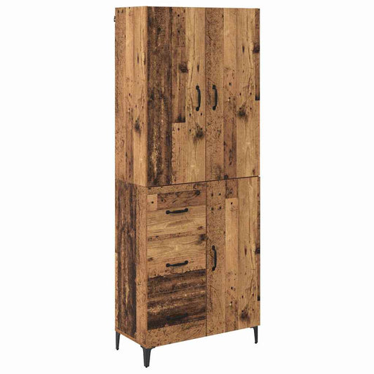 vidaXL Highboard Παλιό Ξύλο 69,5 x 34 x 180 εκ. Επεξεργασμένο ξύλο