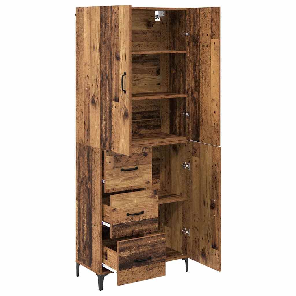 vidaXL Highboard Παλιό Ξύλο 69,5 x 34 x 180 εκ. Επεξεργασμένο ξύλο
