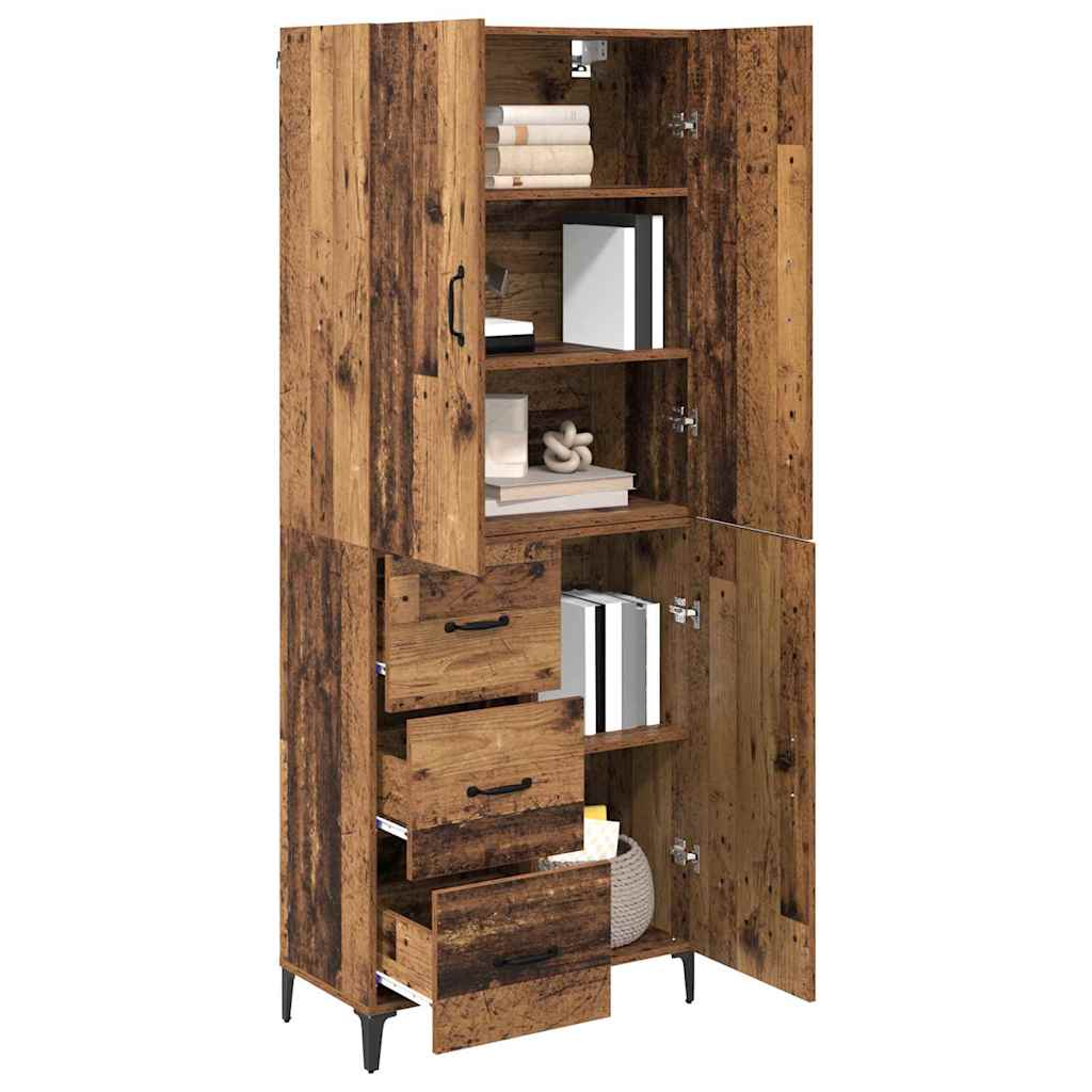 vidaXL Highboard Παλιό Ξύλο 69,5 x 34 x 180 εκ. Επεξεργασμένο ξύλο