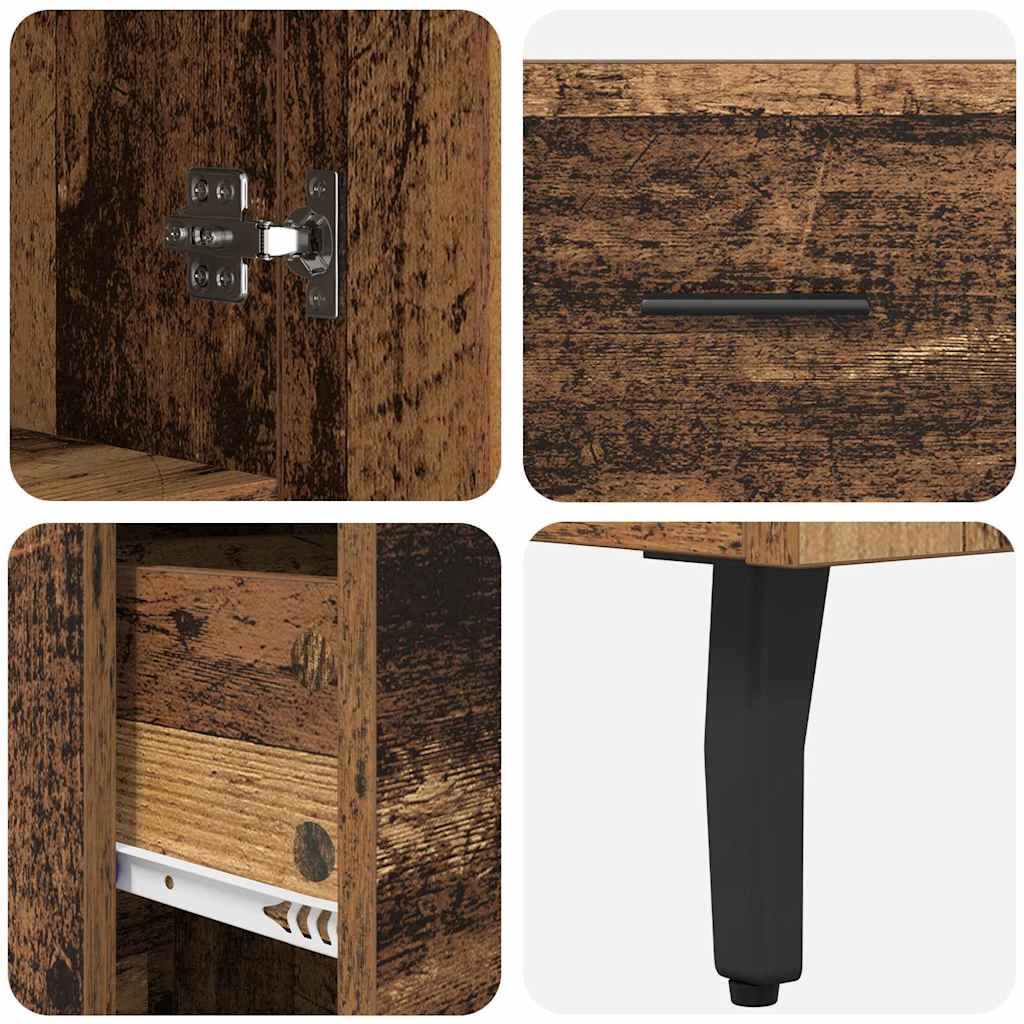 vidaXL Highboard με συρτάρι 2 pcs Παλιό ξύλο Επεξεργασμένο ξύλο