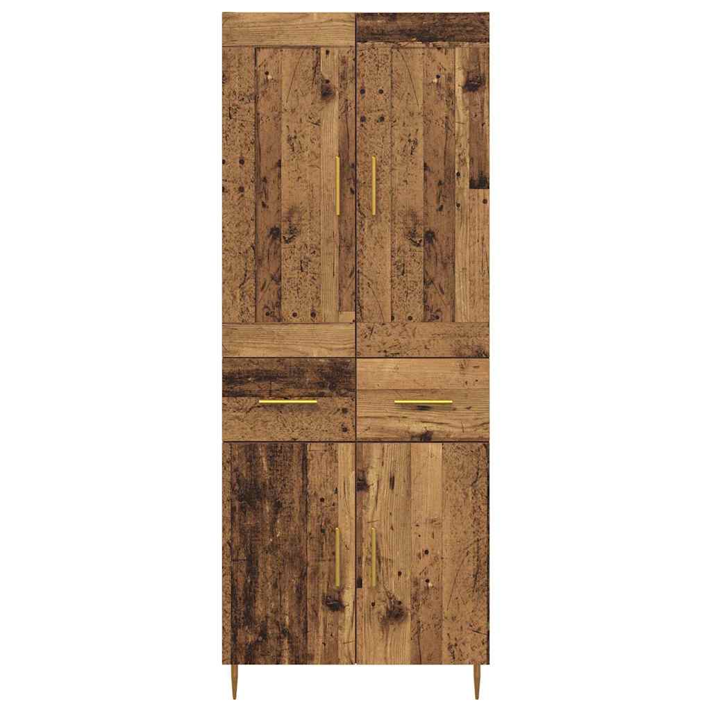 vidaXL Highboard Παλιό Ξύλο 69,5 x 34 x 180 εκ. Επεξεργασμένο ξύλο