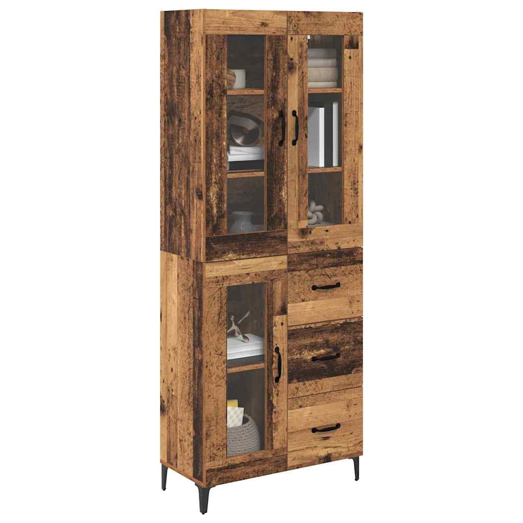 vidaXL Highboard Παλιό Ξύλο 69,5 x 34 x 180 εκ. Επεξεργασμένο ξύλο