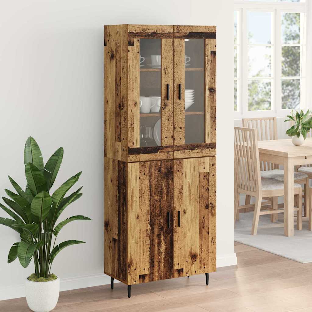 vidaXL Highboard 2 pcs Παλιό Ξύλο Επεξεργασμένο ξύλο