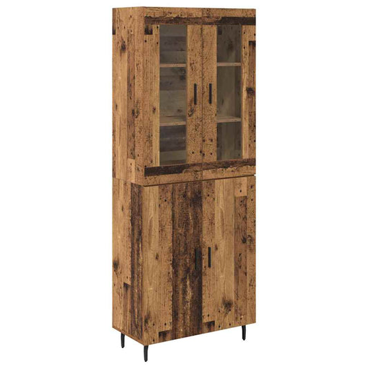 vidaXL Highboard 2 τμχ. Παλιό Ξύλο 69,5 x 34 x 180 εκ.