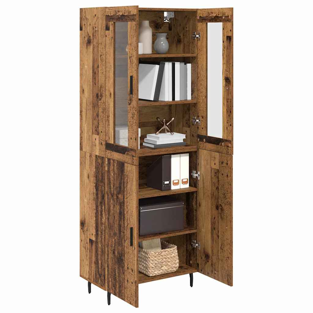 vidaXL Highboard 2 pcs Παλιό Ξύλο Επεξεργασμένο ξύλο