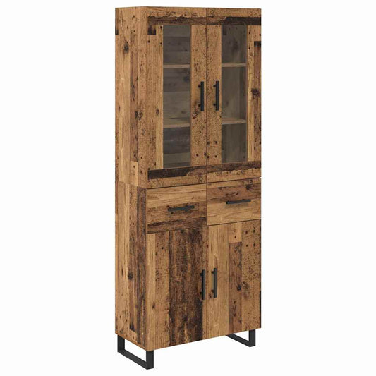 vidaXL Highboard 2 τμχ. Παλιό Ξύλο 69,5 x 34 x 180 εκ.