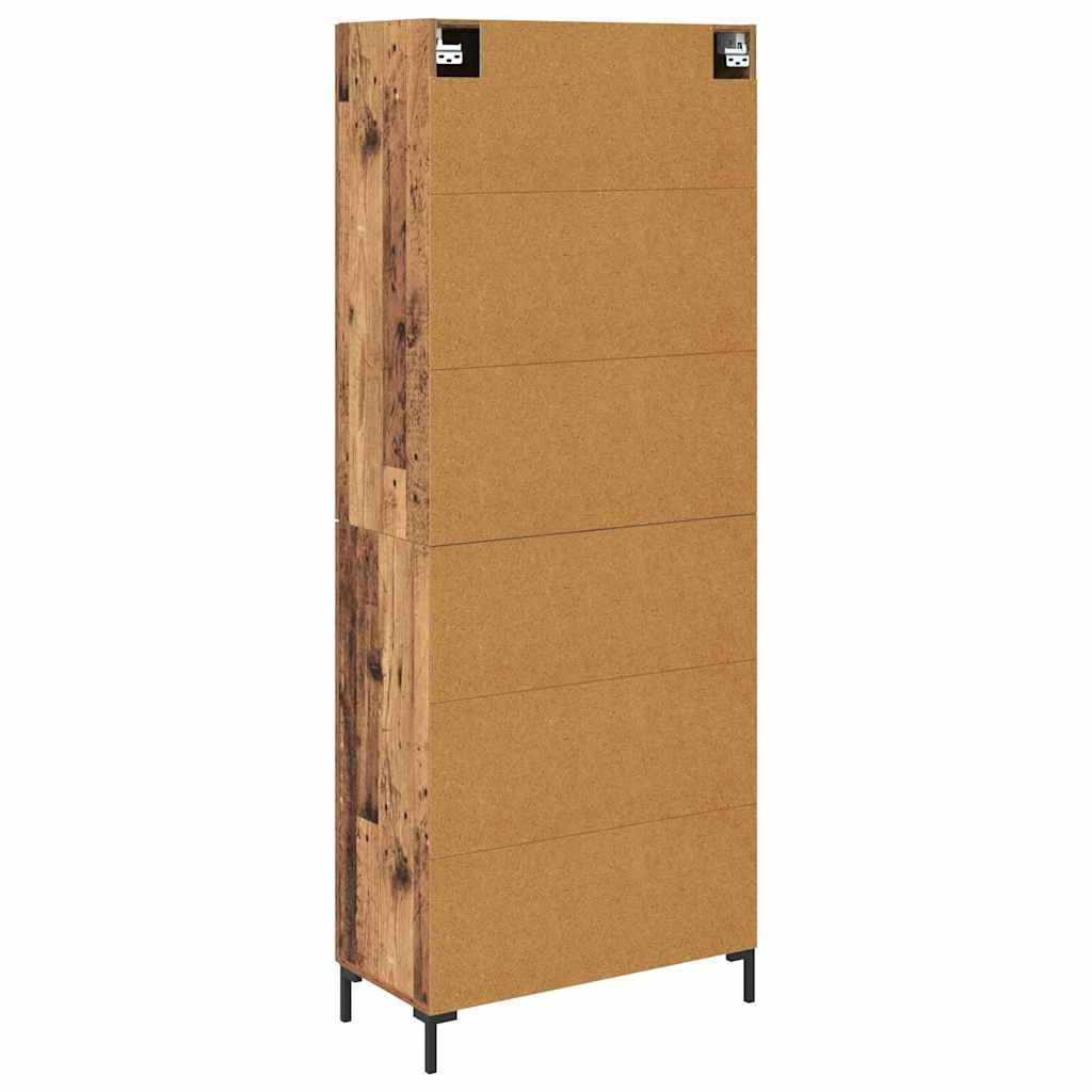 vidaXL Highboard Παλιό Ξύλο 69,5 x 34 x 180 εκ. Επεξεργασμένο ξύλο