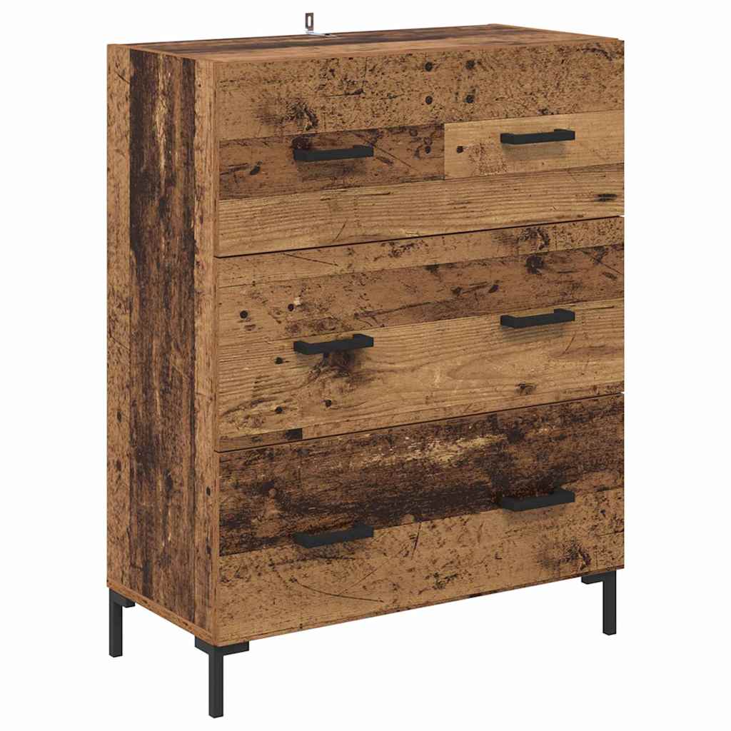 vidaXL Highboard Παλιό ξύλο 69,5 x 34 x 180 εκ. Επεξεργασμένο ξύλο
