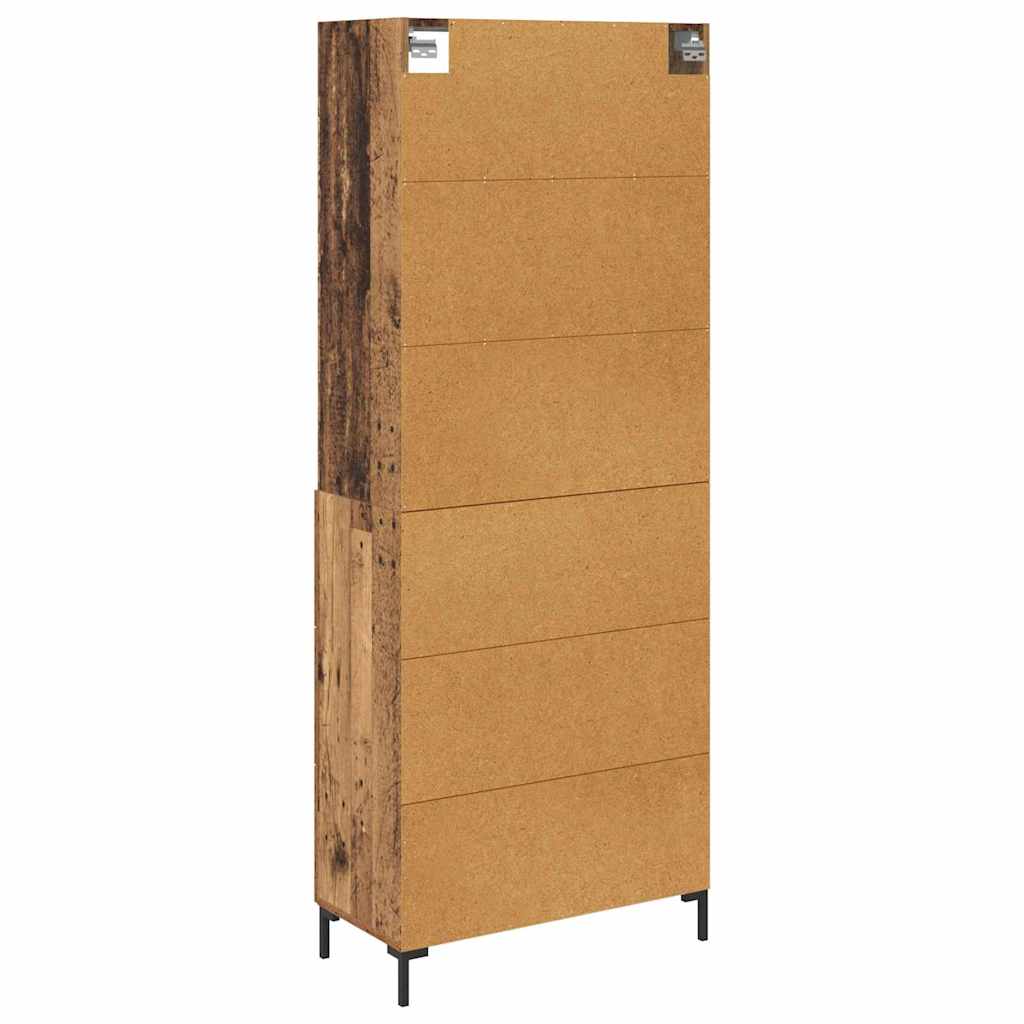 vidaXL Highboard Παλιό ξύλο 69,5 x 34 x 180 εκ. Επεξεργασμένο ξύλο