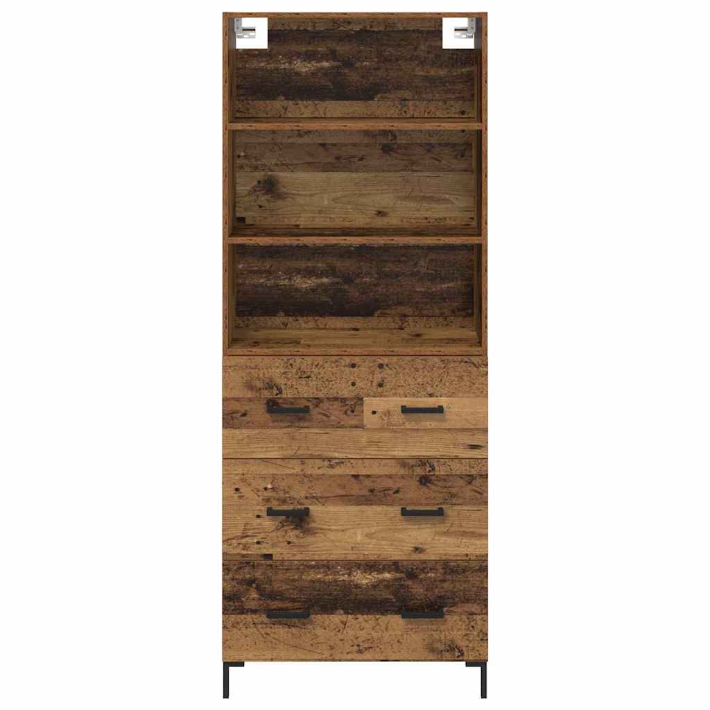 vidaXL Highboard Παλιό ξύλο 69,5 x 34 x 180 εκ. Επεξεργασμένο ξύλο