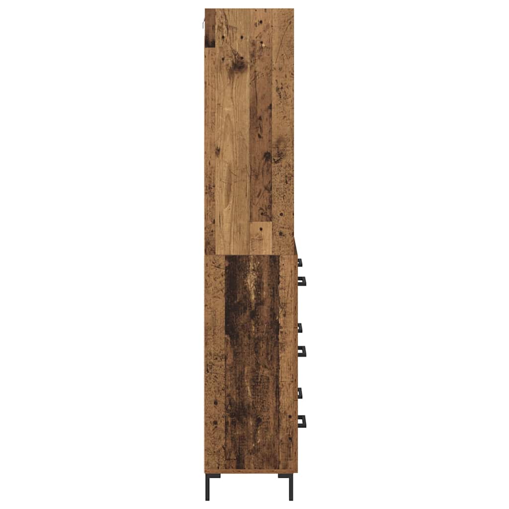 vidaXL Highboard Παλιό ξύλο 69,5 x 34 x 180 εκ. Επεξεργασμένο ξύλο