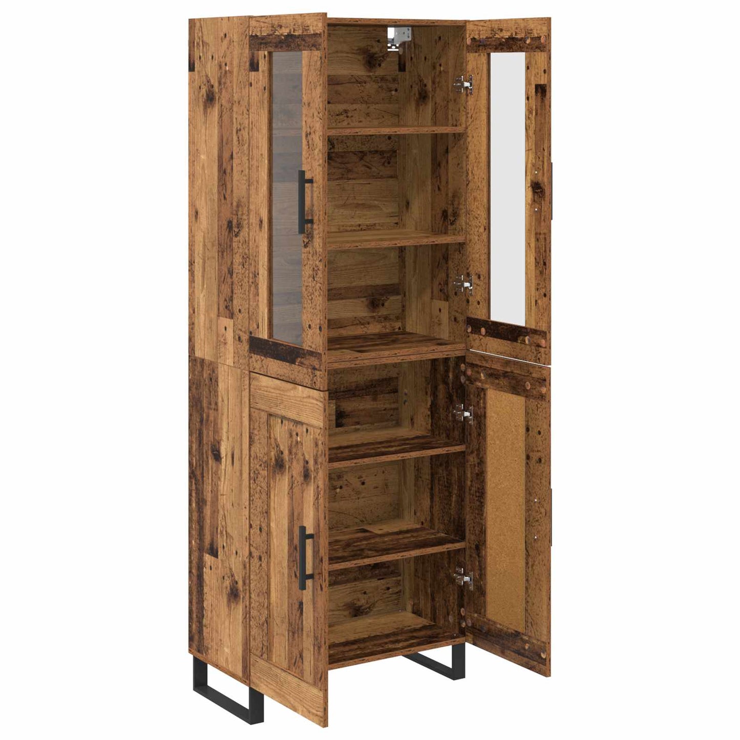 vidaXL Highboard 2 pcs Παλιό Ξύλο Επεξεργασμένο ξύλο