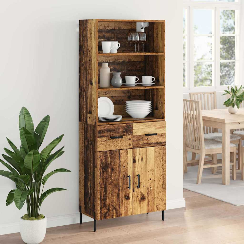 vidaXL Highboard Παλιό Ξύλο 69,5 x 32,5 x 180 εκ Επεξεργασμένο ξύλο