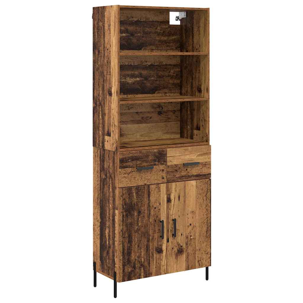 vidaXL Highboard Παλιό Ξύλο 69,5 x 32,5 x 180 εκ Επεξεργασμένο ξύλο