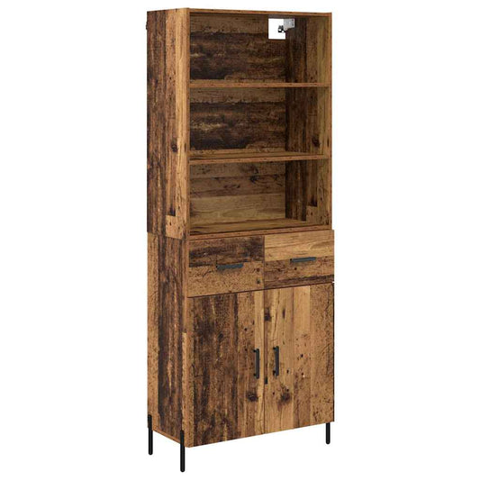 vidaXL Highboard Παλιό Ξύλο 69,5 x 32,5 x 180 εκ Επεξεργασμένο ξύλο
