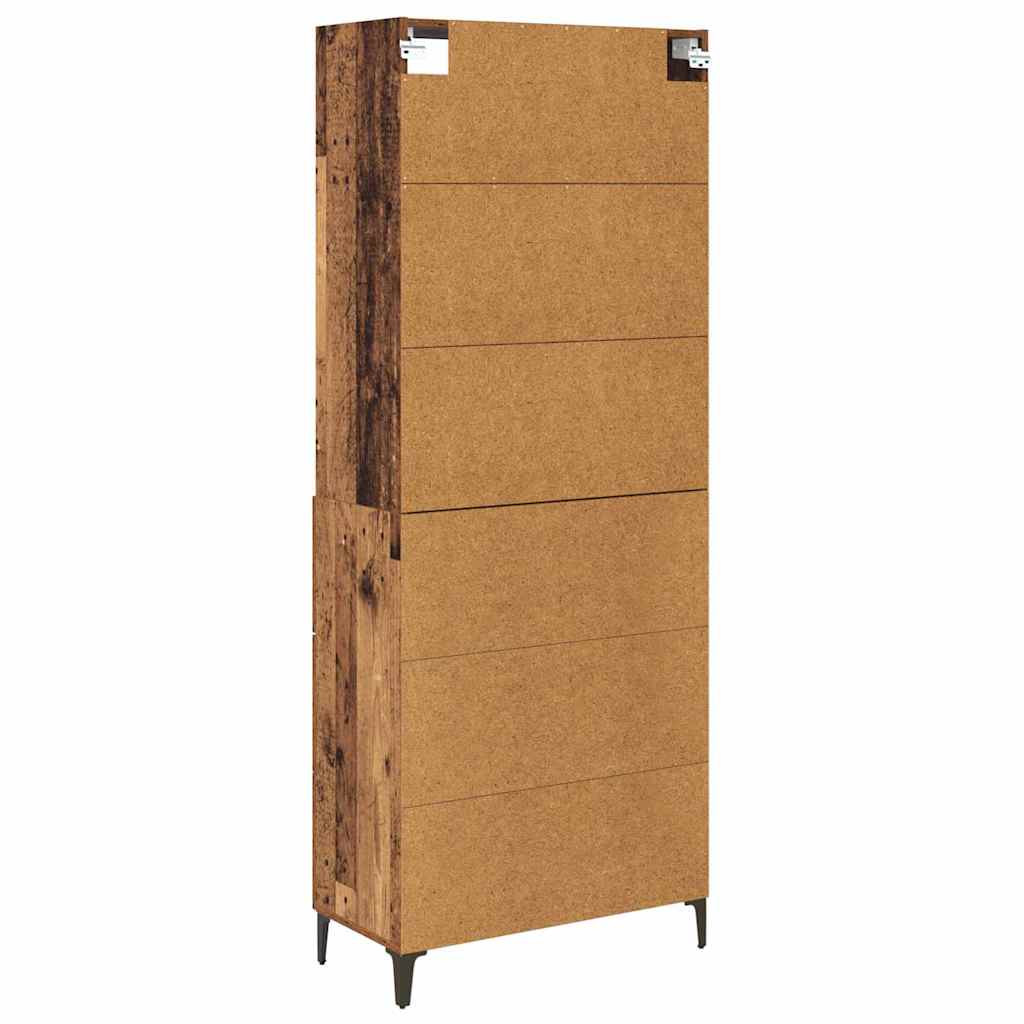 vidaXL Highboard Παλιό Ξύλο 69,5 x 34 x 180 εκ. Επεξεργασμένο ξύλο