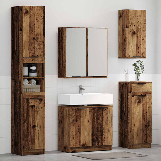 vidaXL Σετ Επίπλων Μπάνιου 3 τμχ. Παλιό ξύλο 64,5 x 33,5 x 59 εκ.
