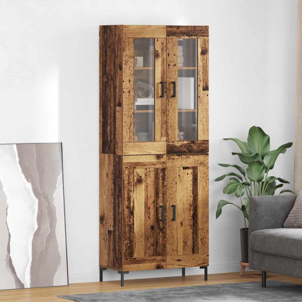 vidaXL Highboard 2 pcs Παλιό ξύλο Επεξεργασμένο ξύλο
